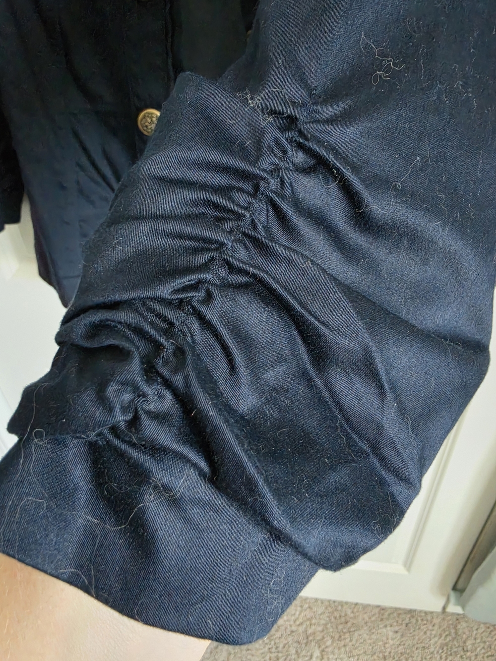 Talbots Navy Military-Style gold Button open front Jacket - Picture 2 of 5